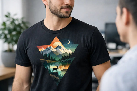 Why a Geometric Nature T Shirt Holds Attention